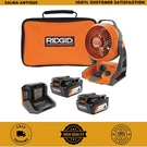 Ridgid 18V Cordless Jobsite Fan Hybrid Kit (2) 4.0AH Batteries Charger R860721B. Fixed Price $209.99.