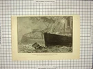 Original Old Antique Print 1889 Collision Irish Channel Irene Banshee Ships. Fixed Price $20.42.