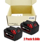 New 2 Pack 9.0AH For Milwaukee 18V M18 Lithium Xc Capacity Battery 48-11-1890. Fixed Price $86.99.