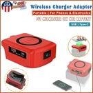 Portable Wireless Charger Adapter For Smart Phone Fit Milwaukee 18V M18 Battery. Fixed Price $27.99.