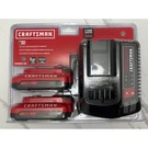 Craftsman V20 20V Max 2.0 Ah Lithium Ion 2-BATTERY And Charger Kit CMCB202-2CK. Fixed Price $89.00.