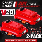 2PACK For Craftsman V20 Volt Max Lithium Battery CMCB204 CMCB202 CMCB201 New. Fixed Price $28.99.