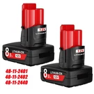 2X 12V 8000MAH Battery For M12B3 Lithium-ion 48-11-2402. Fixed Price $26.92.
