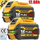 2- Pack For 12AH Dewalt 20V/60V Flex Volt Lithium-ion Battery DCB609 DCB612 New. Fixed Price $88.00.
