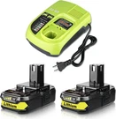Vinida 2-PACK 3.6AH 18V Li-ion Battery For Ryobi + Charger P117, Usb. Fixed Price $103.47.