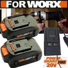 2PACK For Worx WA3575 20V 2.0AH Power Share Lithium-ion Battery/ Charger WA3520. Fixed Price $52.00.