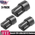 3X 12V Battery For Bosch 4.8AH Lithium-ion BAT411 BAT412 BAT414 Gsr Gdr Gsb Gwi. Fixed Price $89.97.