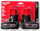 New 48-11-2412 Genuine Milwaukee M12 3.0 Ah Xc (2) 48-11-2402 Batteries Volt. Fixed Price $81.97.