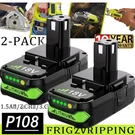 2PACK Volt P102 Lithium 3.6AH Battery Replace For Ryobi P108 P103. Fixed Price $29.00.