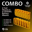 Combo Pack Tool & Battery Mounts/holders/brackets For Dewalt 12V 20V 60V. Fixed Price $17.99.