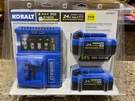 New! Kobalt 24V Max 2-PACK 4AH Lithium Battery/charger Kit Kbcd 2424-03 "sealed". Fixed Price $124.42.