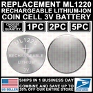 New ML1220 Rechargeable Lithium-ion Bios 3V Cmos Battery Coin Cell. Fixed Price $7.99.