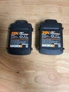 Worx WA3575.3 20V Max Lithium Battery Powershare 2.0AH. Lot Of Batteries. Fixed Price $30.00.
