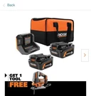 Ridgid 18V Brushless Jig Saw With 2 Max Output Batteries Charger And Bag. Fixed Price $599.00.