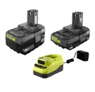 New!! Ryobi One 18V Lithium Starter Kit 4AH + 2AH Charger PSK106SB. Fixed Price $100.00.