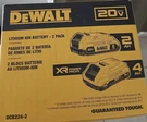 New Dewalt 20V Max 2-PACK Battery Kit (2AH + 4AH-POWERSTACK) Lithium Xr DCB224-2. Fixed Price $92.00.