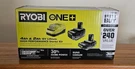 Ryobi One+ 18V Lithium-ion Starter Kit (4AH 2AH Charger) PSK1212SB New. Fixed Price $69.95.