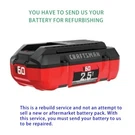Battery Rebuild Service For Craftsman CMCB6025 V60 2.5AH Batteries. Fixed Price $150.00.