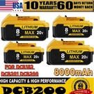 For Dewalt Battery 20V 8000MAH Lithium-ion DCB182 DCB184 DCB200 DCF887 DCB201. Fixed Price $54.99.