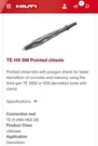 4PC Hilti Te-hx Sm 40 Pointed Chisel Bit With 196.9 3000 Detachable Cord. Fixed Price $370.00.