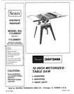 Craftsman 113.298051 113.298341 Table Saw Owners Instruction Manual. Fixed Price $20.24.