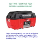 Rebuild Service For Craftsman V60 CMCB6050 60V 5AH Lithium-ion Battery. Fixed Price $215.00.