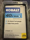 New! Genuine Kobalt 40V Max Ultimate Output 2.5AH Li-ion Battery Kb 254-06. Fixed Price $65.00.