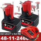 For Milwaukee M12 12V 9.0AH Extended Capacity Battery 48-11-2460, 48-11-2440. Fixed Price $43.92.