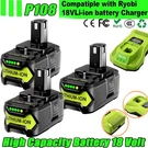 For Ryobi 18V High Capacity P108 P109, P122 Lithium Battery/dual Charger. Fixed Price $145.99.