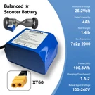 18650 Lithium-ion Battery Pack 25.2V 4AH 7S2P/100.8WH Rechargeable XT60. Fixed Price $42.99.