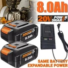 2PACK For Worx WA3571 20V Power Share Pro 8.0AH High Capacity Battery / Charger. Fixed Price $25.99.