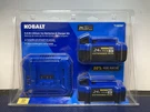 New Kobalt 24V Battery Charger Kit Max With Two 4.0 Ah Batteries #110235. Fixed Price $119.99.
