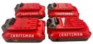 Lot Of 4 Genuine Craftsman V20 CMCB201 Compact 1.3AH Volt Battery. Fixed Price $119.99.