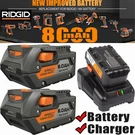 2PACK For Ridgid R840085 8.0AH Lithium-ion Battery Charger 18VOLT R840087. Fixed Price $44.49.