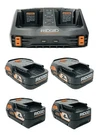Ridgid 18-VOLT Dual Port Sequential Charger Kit With (2) 4AH & 2AH Batteries. Fixed Price $184.99.