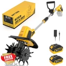 Zegjaw 20V Cordless Electric Tiller, 9" Width, 2X3.0AH Battery And Charger. Fixed Price $169.99.