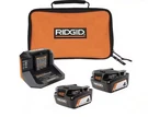 New Ridgid 18V Lithium-ion Starter Kit (2) 4.0 Charger & Bag AC93044SBN. Fixed Price $95.88.