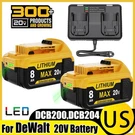 For Dewalt 20V Max Xr 8.0AH Lithium Ion Battery / Charger DCB205-2 DCB208 DCB200. Fixed Price $50.99.