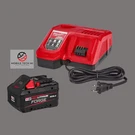 Milwaukee M18 Redlithium Forge XC8.0 Ah Battery Starter Kit W/ Rapid Charger. Fixed Price $194.88.
