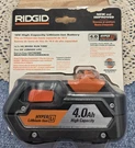 New Ridgid 18V 4.0AH Hyper Lithium-ion Battery High Capacity AC840087 Nib Sealed. Fixed Price $47.99.