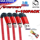 Heavy Duty Micro Usb Fast Charger Data Cable Cord For Samsung Lot Android Htc Lg. Fixed Price $209.99.