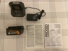 Ridgid 18V 4AH Max Li-ion Output Lithium-ion Battery And Charger Starter Kit. Fixed Price $85.00.