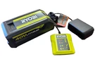 Ryobi 40V Lithium-ion 5.0 Ah Battery OP4050A With OP404VNM Compact Slim Charger. Fixed Price $169.00.