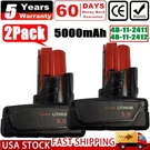 2X 12V Lithium Battery For Milwaukee 5AH M12B5 M12B6 48-11-2411 48-11-2412. Fixed Price $27.99.