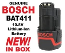 Genuine Original Bosch BAT411 10.8V Volt Lithium Oem Battery **new Box**. Fixed Price $29.85.