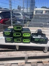 Lot 7 Greenworks Batteries 82V 82BD500 5.0AH X 4 & One 82BD800 60V As Is. Fixed Price $500.00.