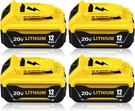 4 Pack 12.0AH Replacement For Dewalt 20V Max Battery DCB206 DCB201 DCB203 DCB207. Fixed Price $75.00.