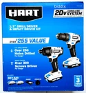 Hart HPCK212B 20V Li-ion Cordless Drill / Impact 2X 1.5 Ah Kit. Fixed Price $99.95.