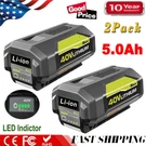 2PACK For Ryobi OP40501 40V Lithium-ion Ah High Capacity Battery Led Indicator. Fixed Price $79.99.