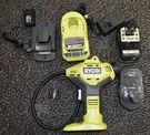 Ryobi P737 18V One+ Power Inflator Set W/ BATTERY,2 CHARGER,3 Tips,toolbag. Fixed Price $199.99.